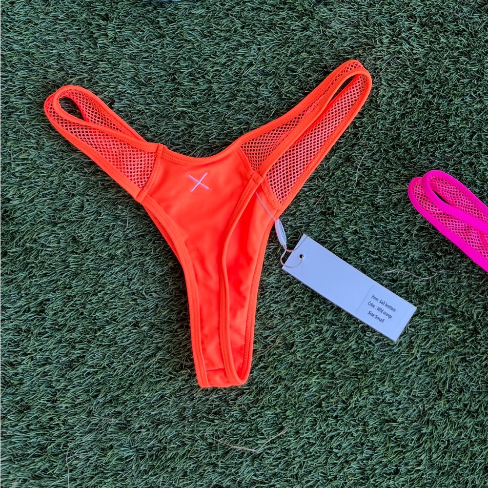 Boutine LA Neon Orange Mesh Bikini Bottom